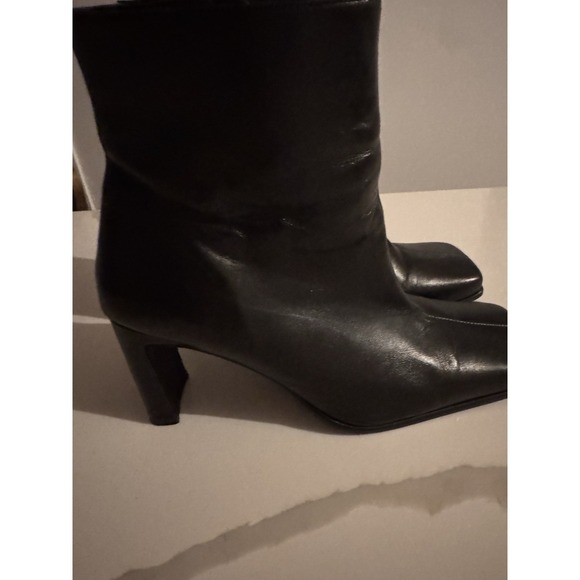 Nasty Gal Faux Black Patent Leather Chunky Heel Boot Booties Size‎ 7/40 Black - Picture 3 of 6